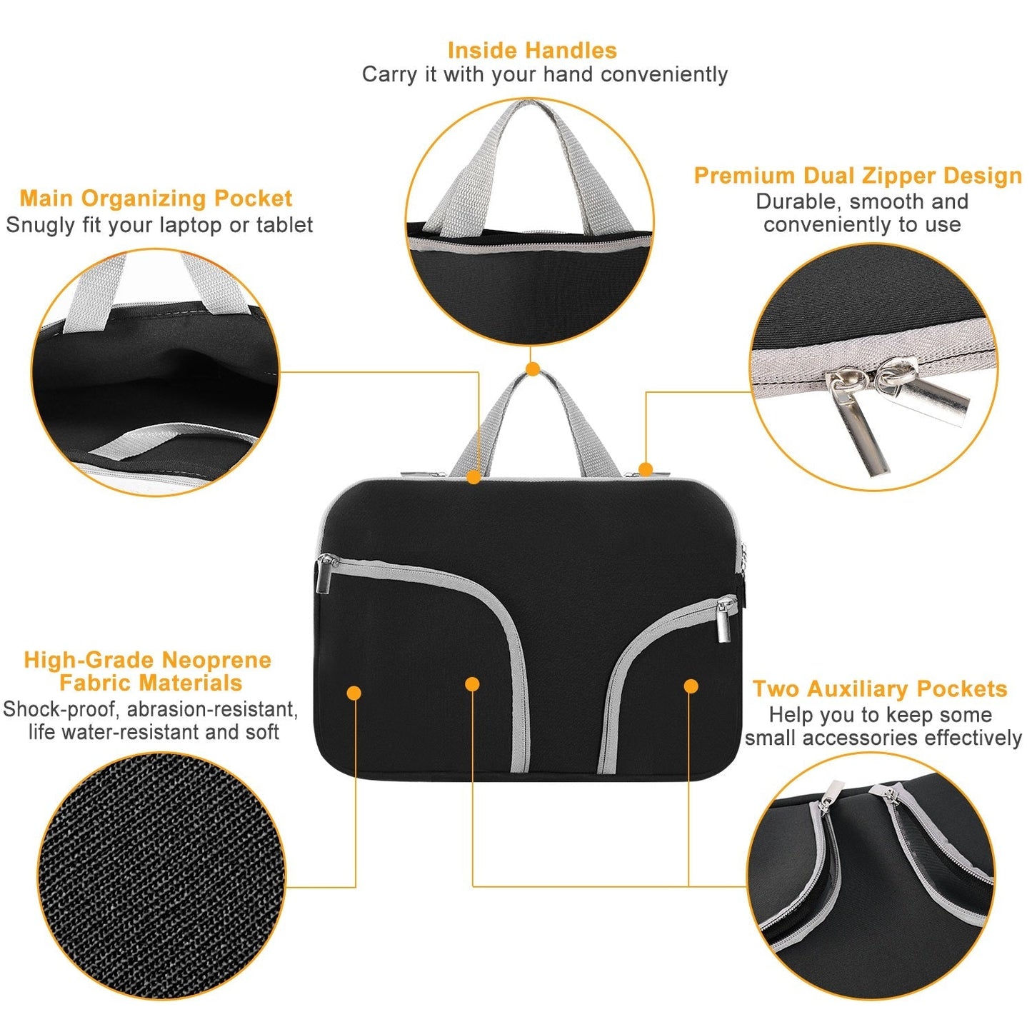 Portable Laptop Sleeve Bag for Macbook Air 11"13"12"15" Notebook Protector Case Carry Bag
