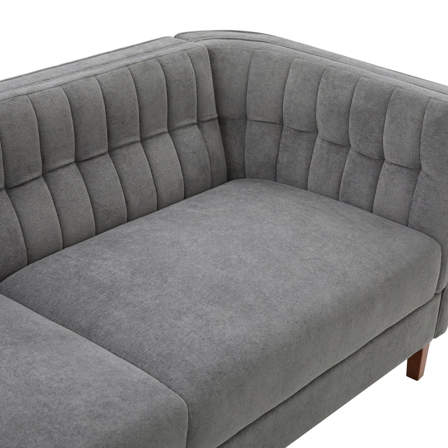 Modern 3 Seater Sofa Upholstered Couch with Curved Armrests