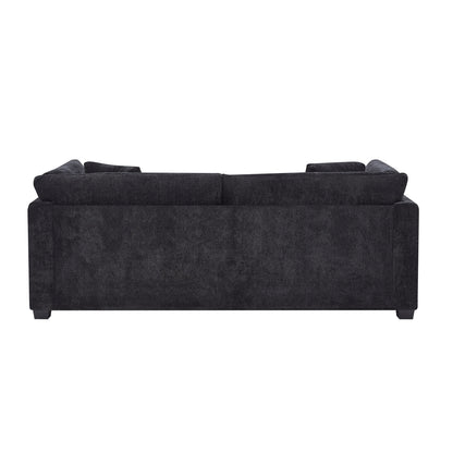 83.50" Modern Flared Arms Sofa (Black)