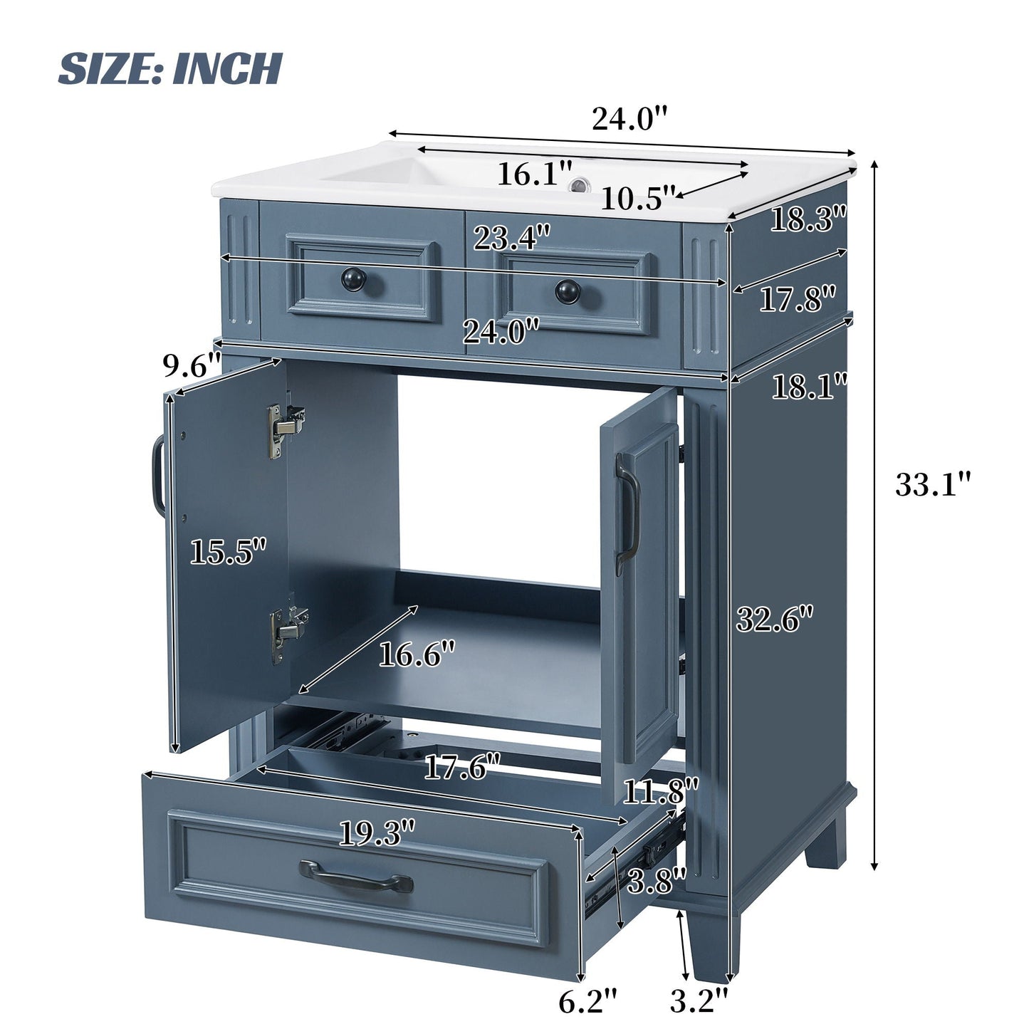 Bathroom Vanity With Sink And Storage Cabinet
