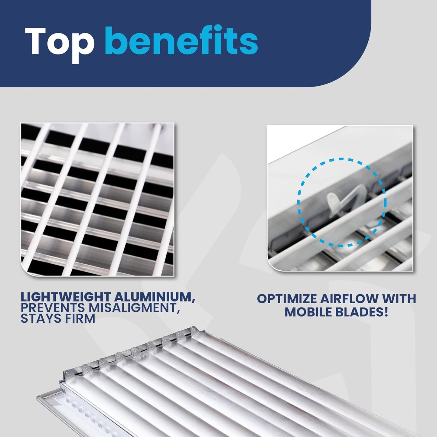 Adjustable Single Deflection Aluminum HVAC Vent Cover