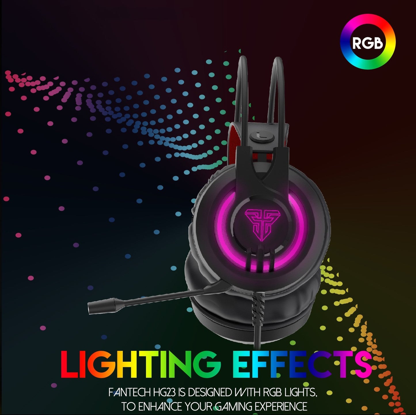 Head-mounted RGB breathing light headset