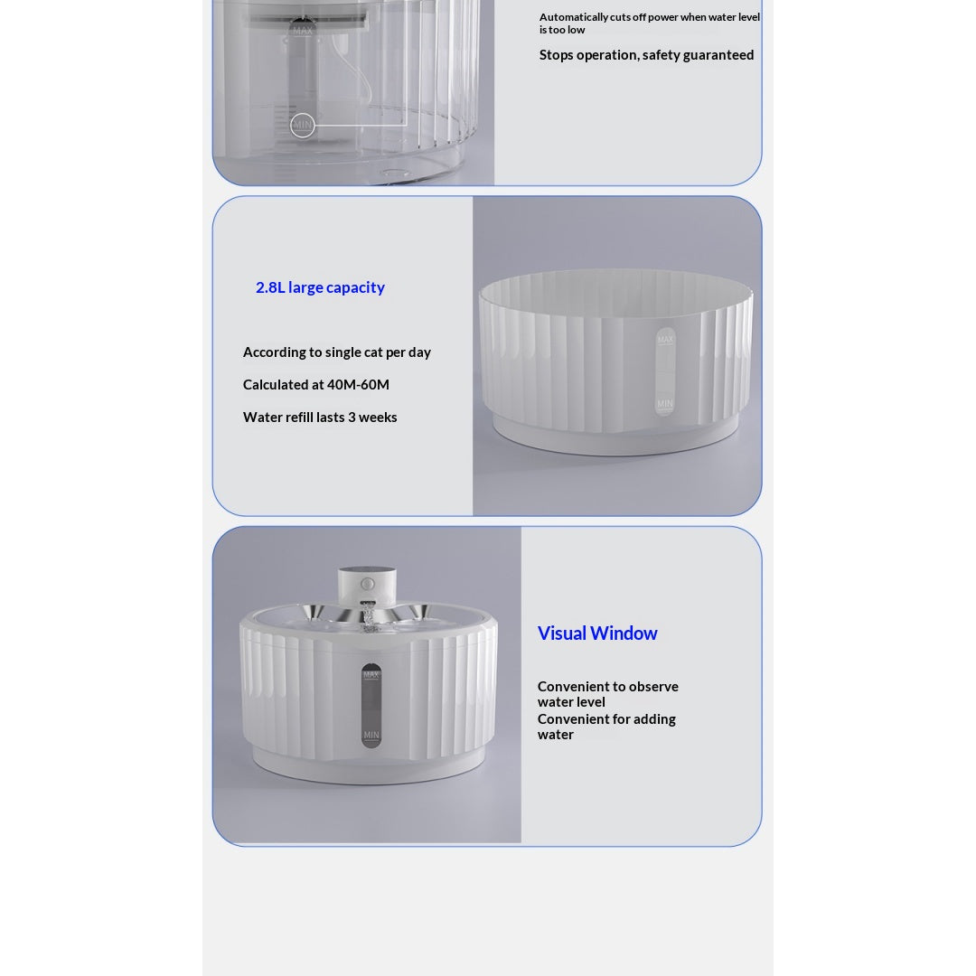 Automatic Circulating Sensor-Activated Stainless Steel Pet Water Fountain