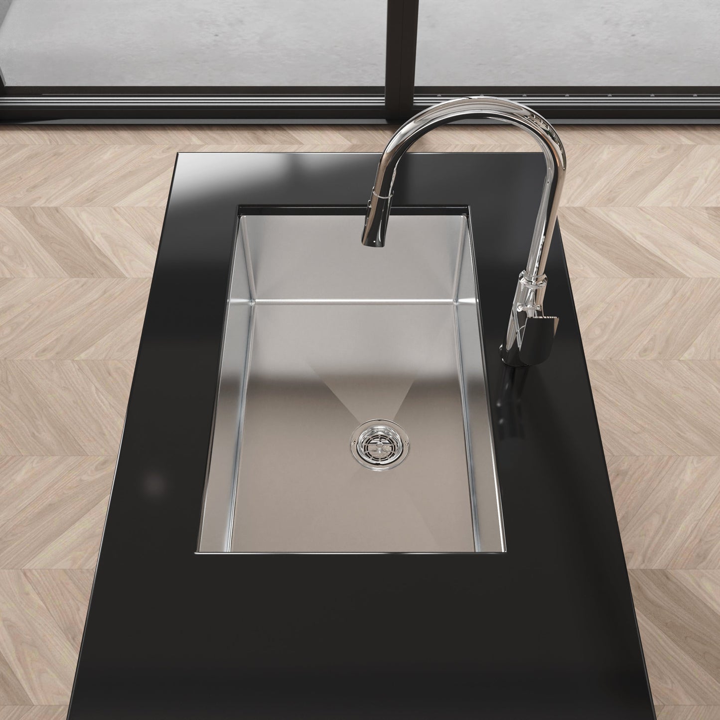 Stainless Steel Kitchen Sink, 30″x19″ Drop In Single Bowl, Undermount Handmade Sink in Brushed Nickel