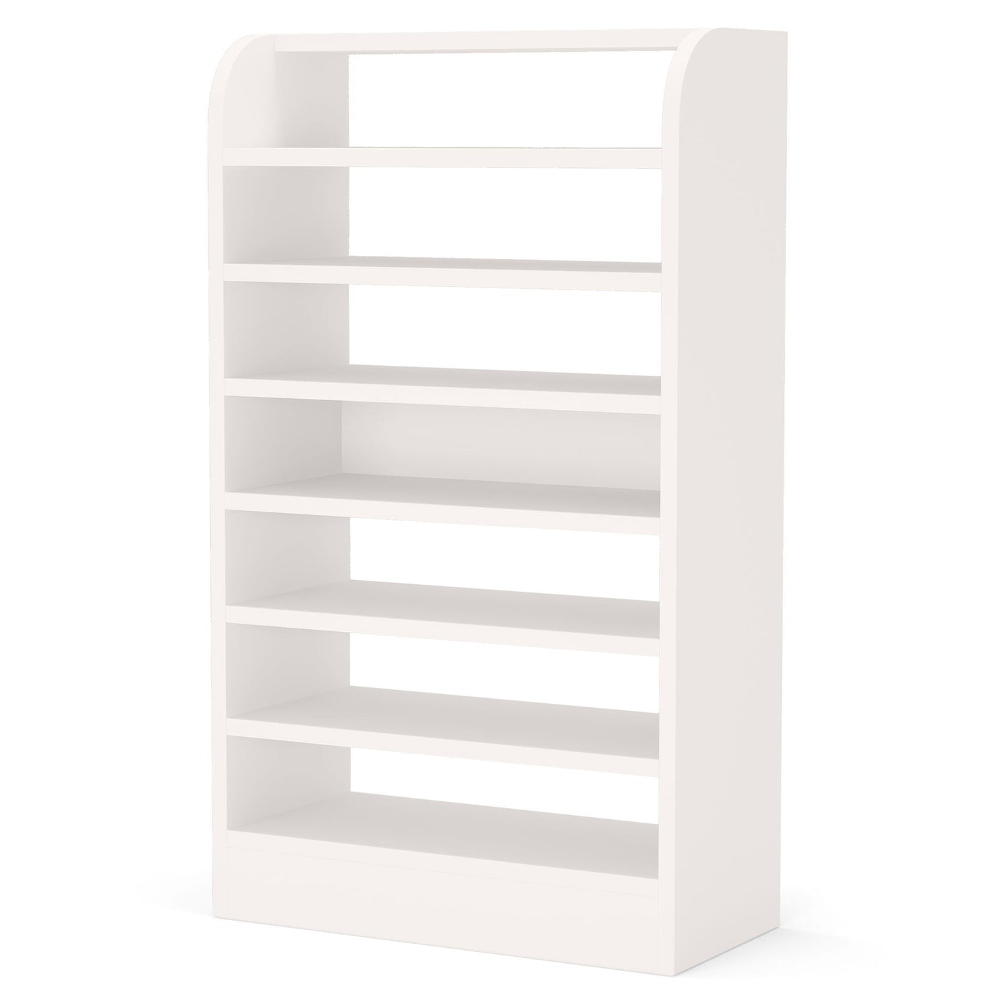 8 Tier Tall Shoe Rack, Wooden Shoe Storage Cabinet, Entryway Organizer - White