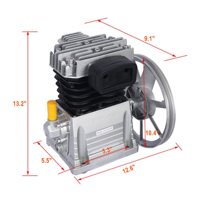 Piston 3Hp Air Compressor Head Pump 2.2Kw 115Psi - Silver