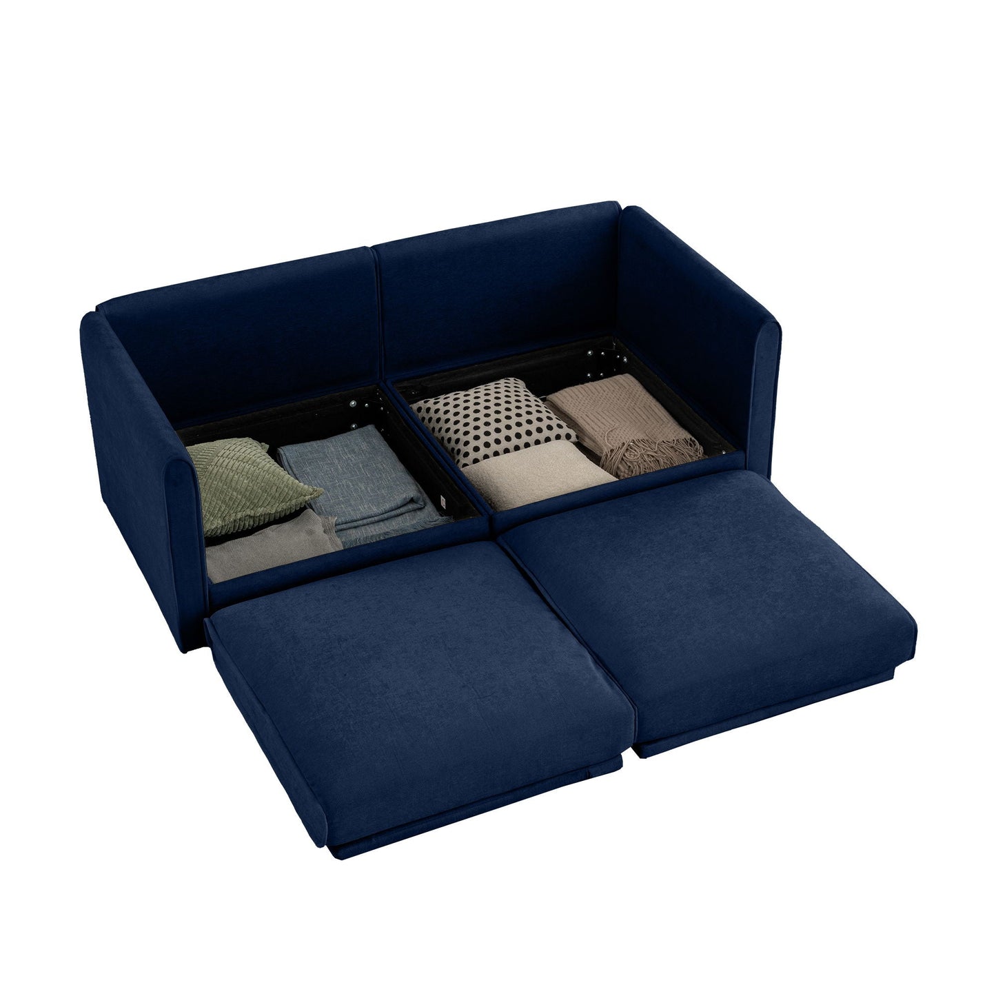 Stylish Sofa With Storage Seat And Cylindrical Backrest