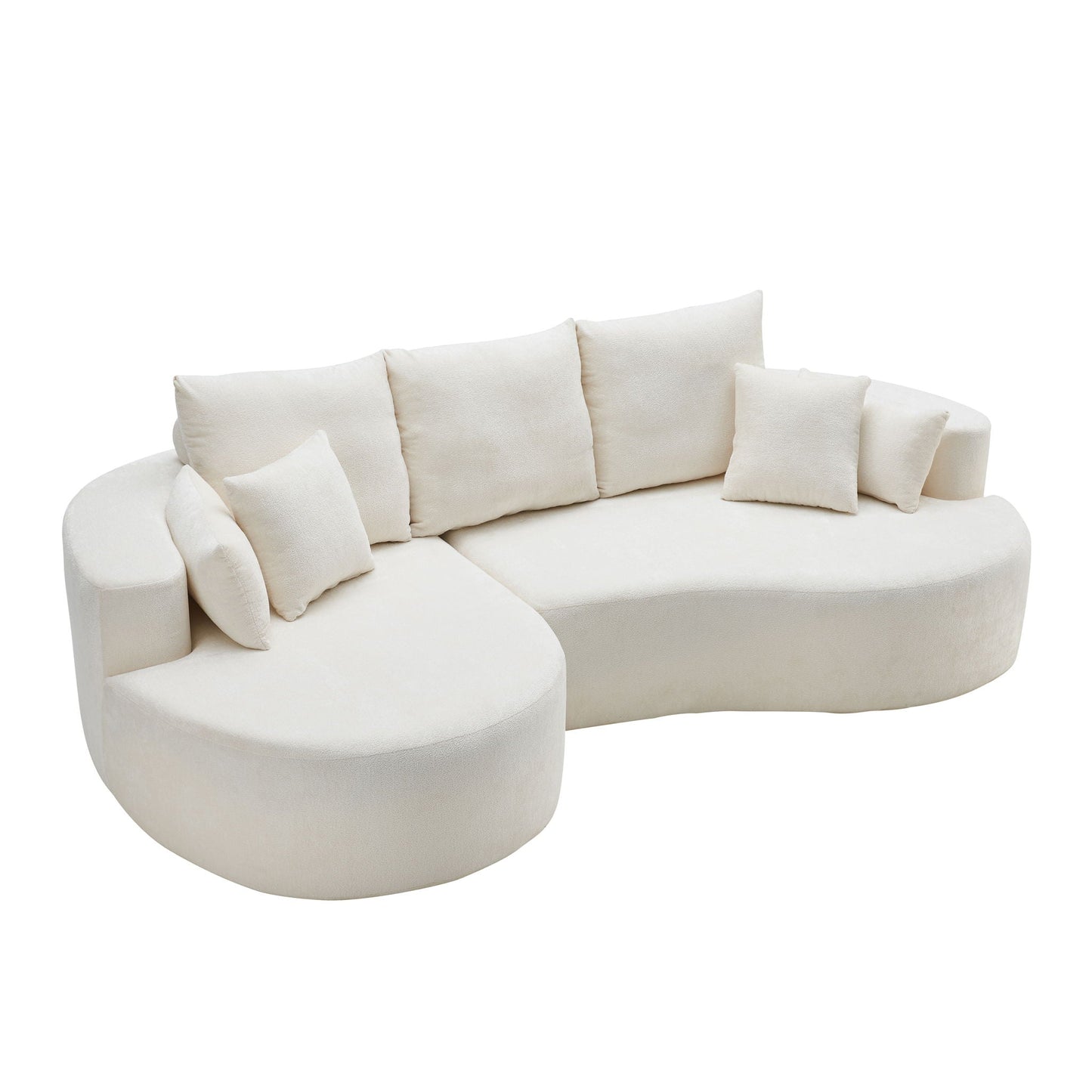 2 Piece Fabric Cloud Curved Sectional Sofa With Chaise