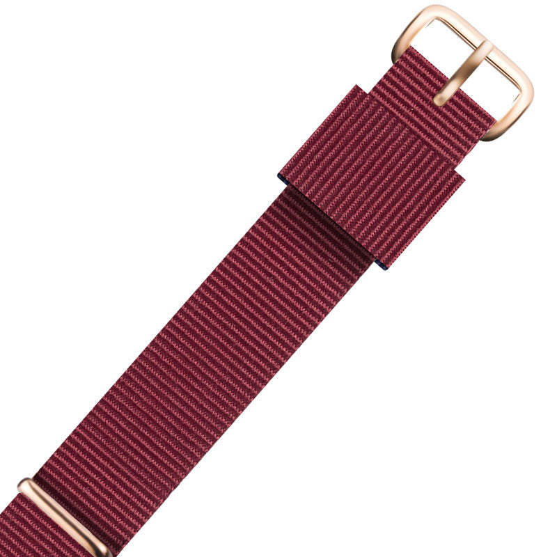 Nylon DW Watch Strap One Piece With Woven Loop And Striped Canvas Watch Band