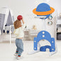 3 in 1 Height Adjustable Kids Basketball Hoop Set with Balls-Blue