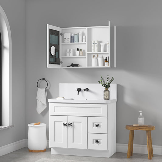 36'' W x 26'' H Surface Frameless Mirror Medicine Cabinet