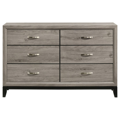 Valen 6-drawer Bedroom Dresser Cabinet Light Taupe
