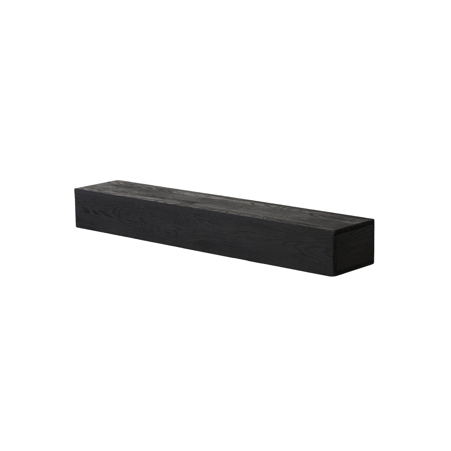 48'' Embossed Fireplace Mante, Wall Mounted Floating Shelf - Black