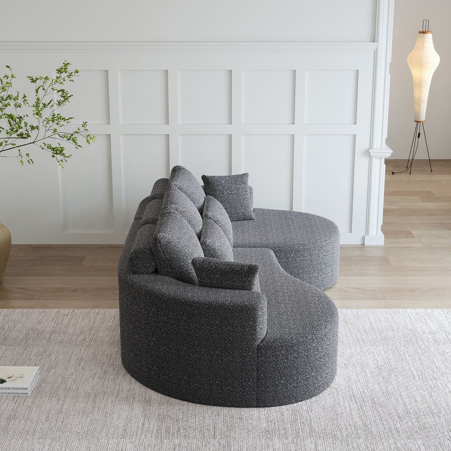 Curved Oversized Sectional Sofa With Extra Deep Seat