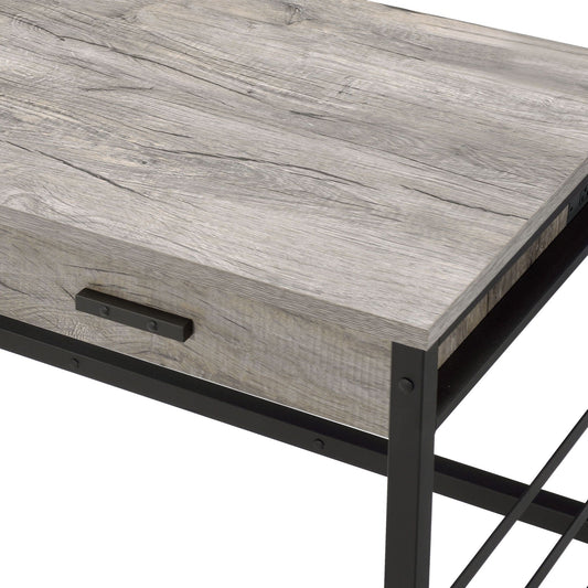 Disho Weathered Writing Desk With USB - Oak