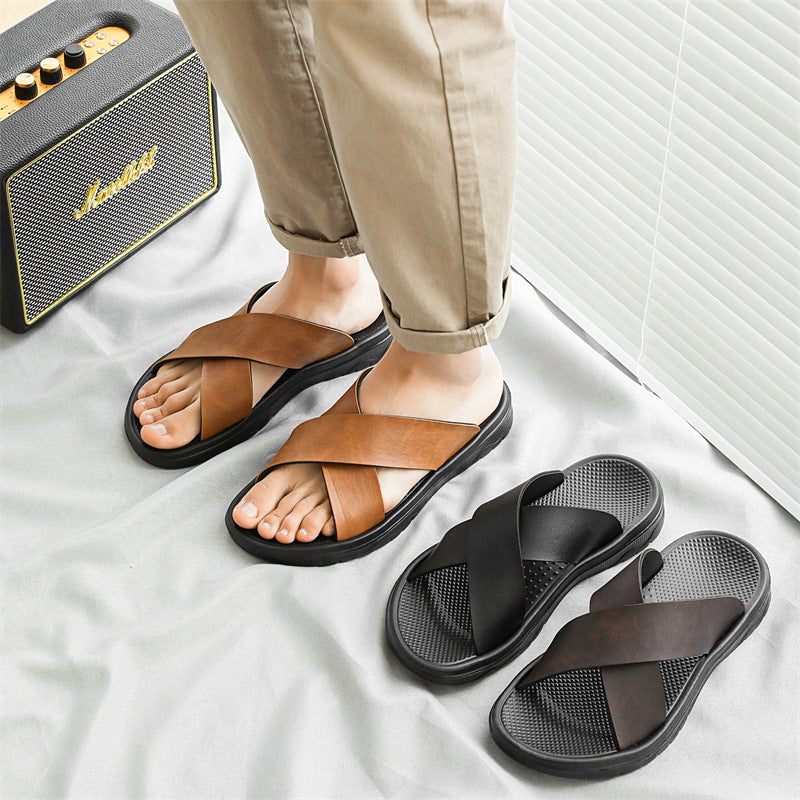 Lazy Slippers Beach Sandals Minimalist Open-toe Mens Slides