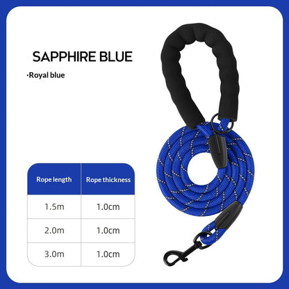Thickened Reflective Dog Leash - Durable Nylon Pet Walking Lead for Medium Large Dogs