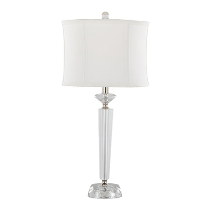 Diamond - Torch Contemporary Crystal Table Lamp (Set of 2) - Clear / Off White / Polished Nickel