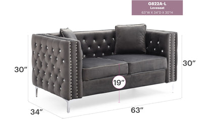 Elegant Track Arm Loveseat