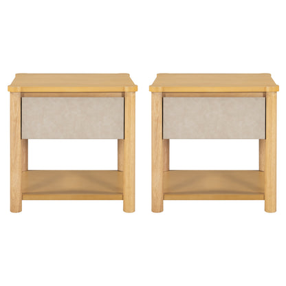 Wood Nightstand Set of 2