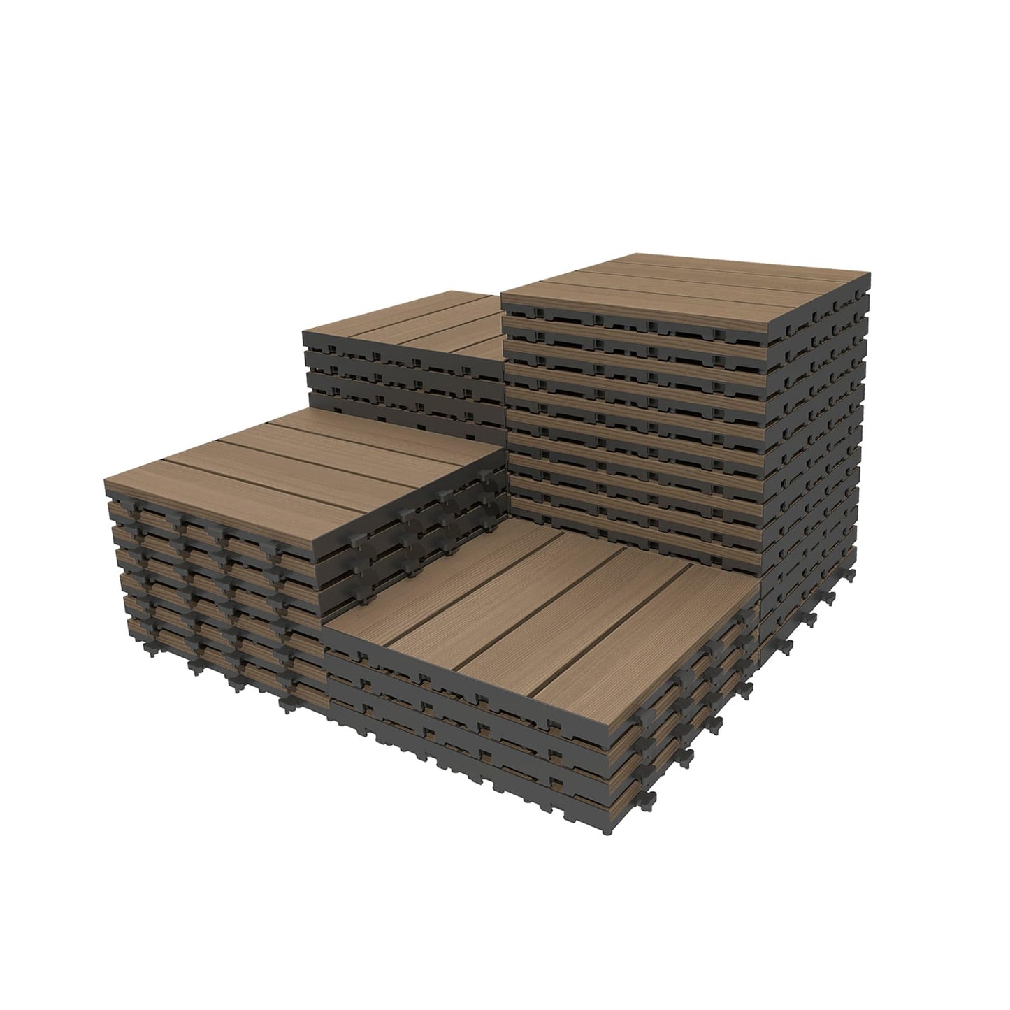 36 Pcs Interlocking Deck Tiles, 12" x 12" HDPE Outdoor Flooring