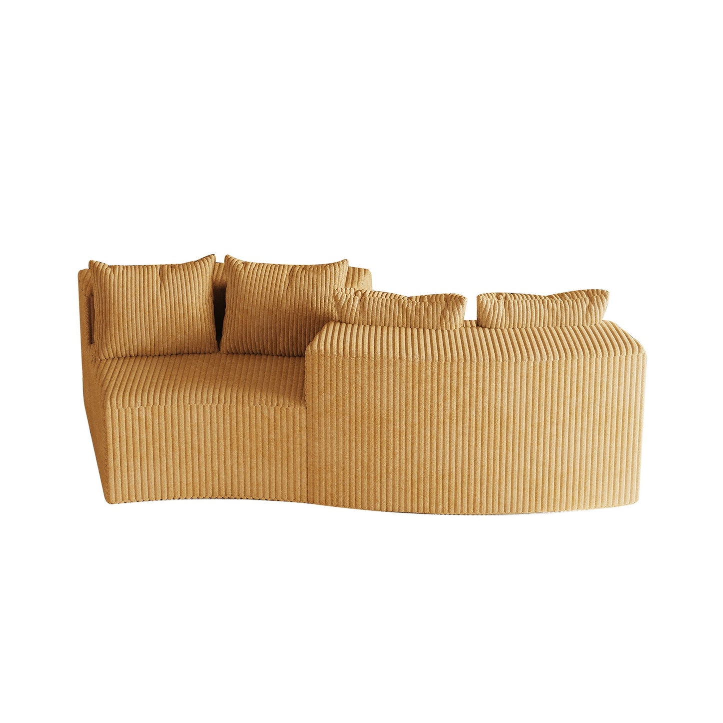 Curved Sectional Sofa With 4 Pillows, Modular Semi Circular Design
