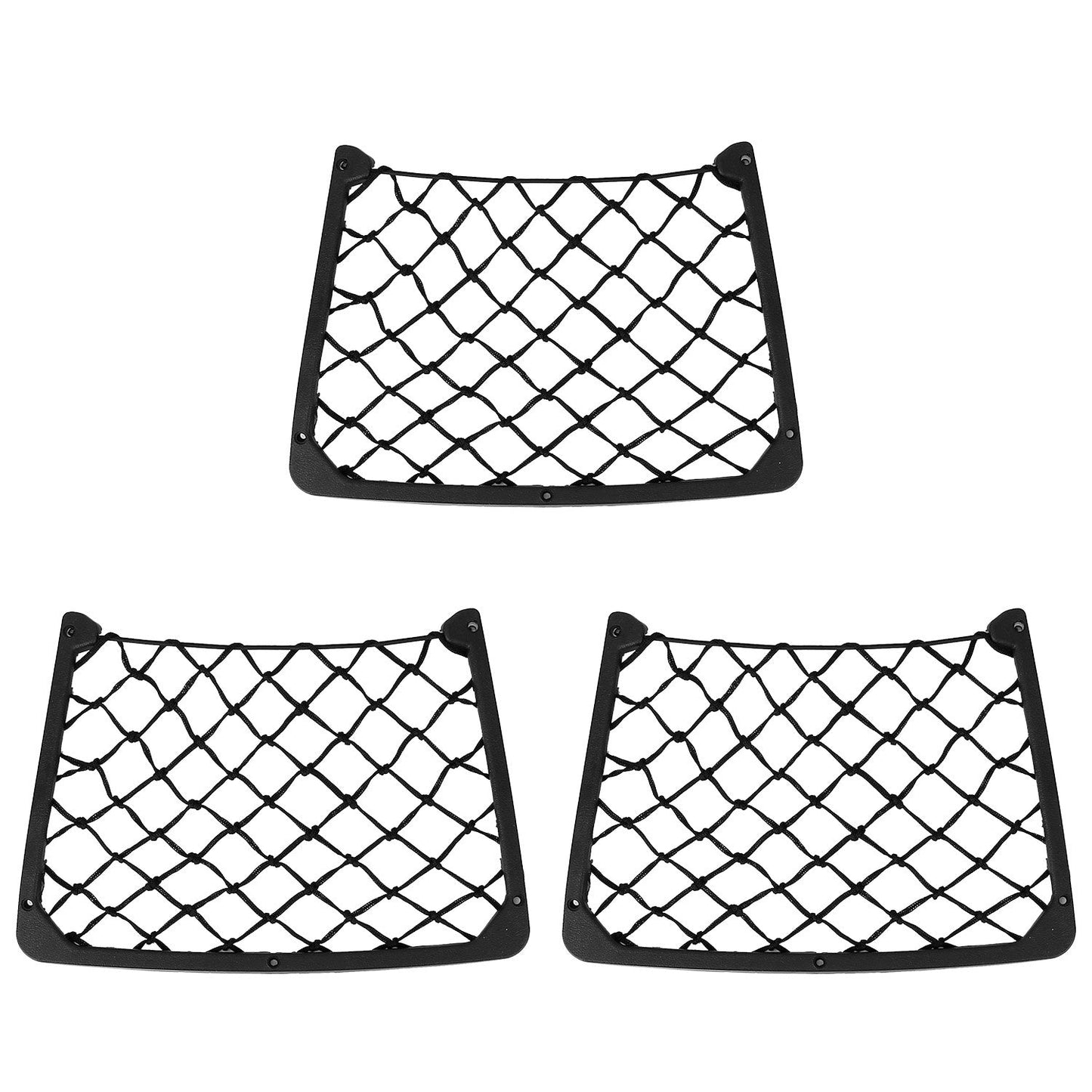 3Pcs Mesh Pockets Seat Side Back Wallet Phone Storage Net Bag Framed Stretch Car Bus Organizer Holder For Auto RV SUV Boat