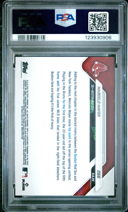 Graded 2025 Topps Now Marcelo Mayer #266 Gold Foil /50 Rookie RC Baseball Card PSA 10 Gem Mint