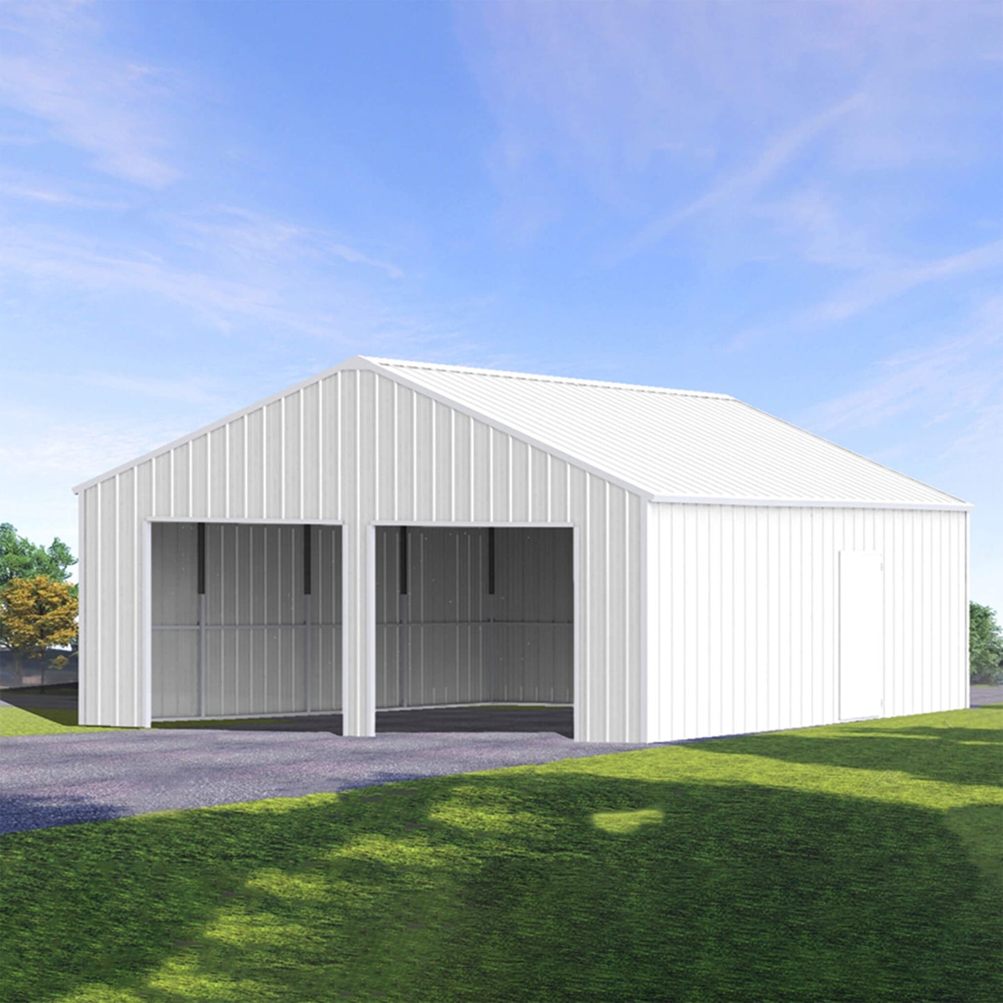 [22X23FT] Alora Heavy-Duty Double Garage Steel Barn Storage Shed (SAK94567)