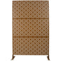 Freestanding Decorative Privacy Screen For Deck Balcony Patio, Metal Privacy - Brown