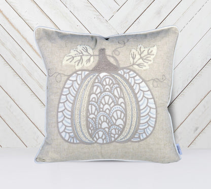 Lace Embroidered Pumpkin Throw Pillow – Set of 2