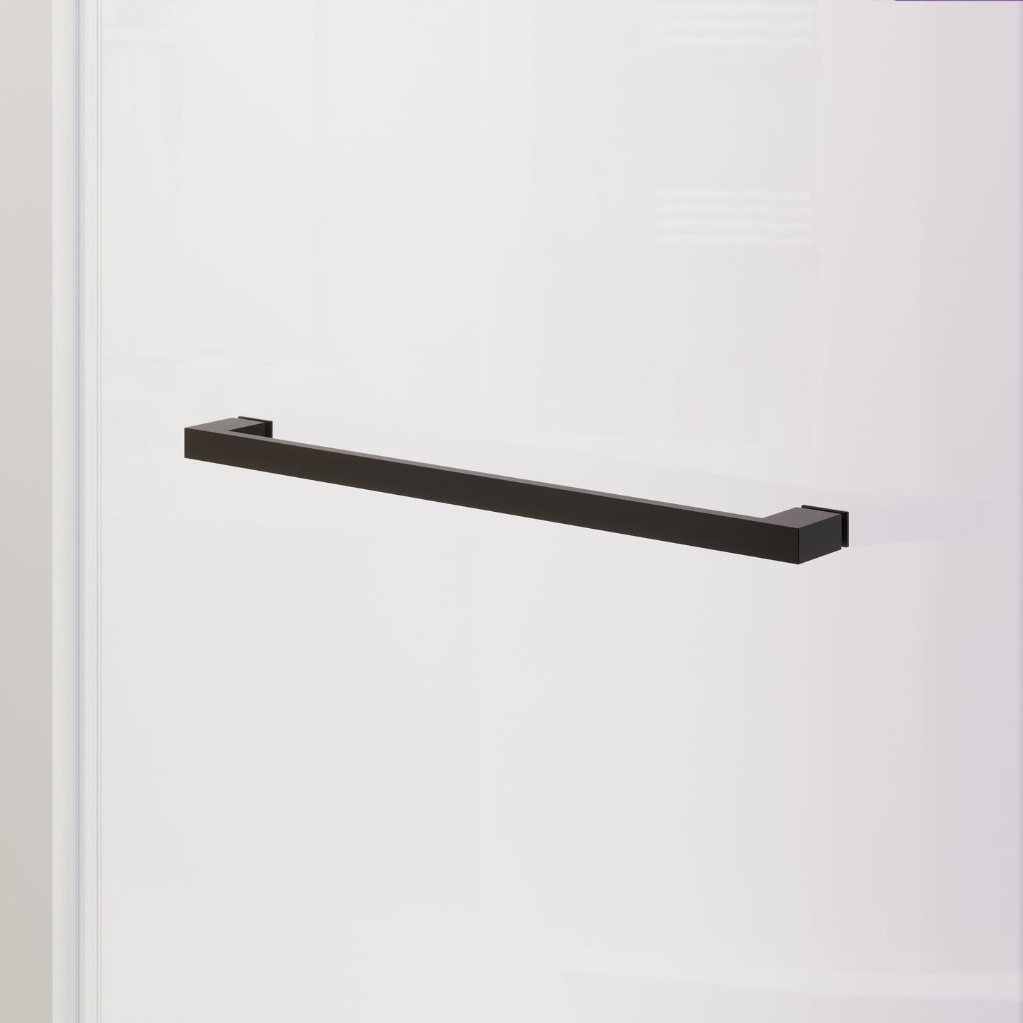 Frameless Double Sliding Soft Close Bathtub Shower Door, 5 / 16" Clear Nano Coated Tempered Glass And 304 Stainless Steel Handle - Matte Black