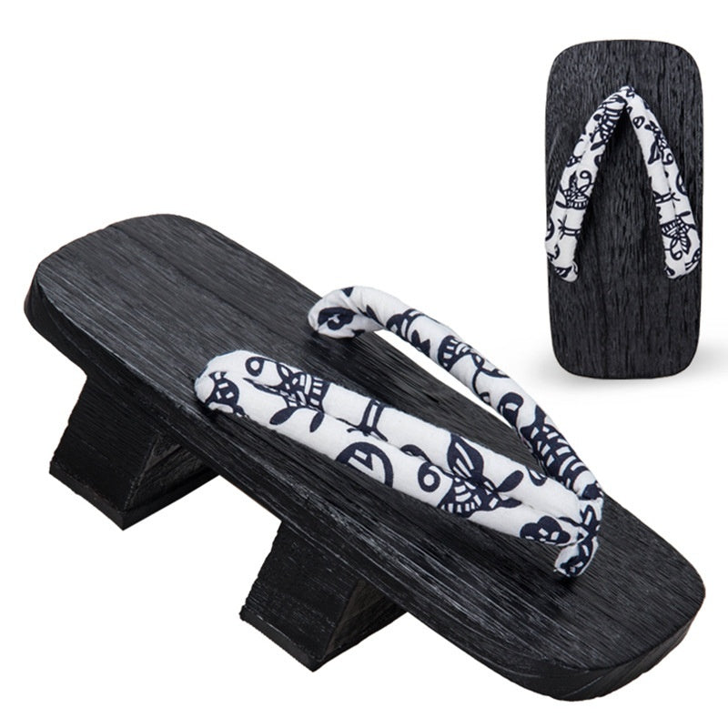 5.5cm-heeled Solid-wood Mens Flip-flops