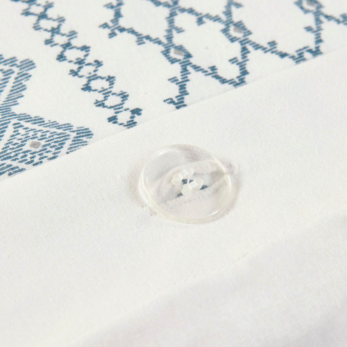 Full/Queen Cotton Printed Duvet Cover Set with Chenille