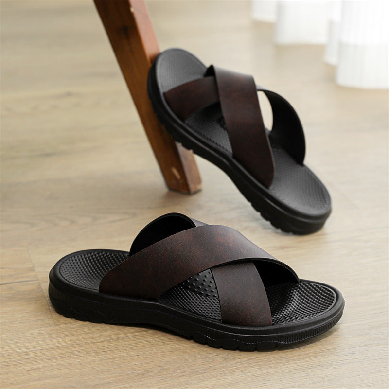 Lazy Slippers Beach Sandals Minimalist Open-toe Mens Slides