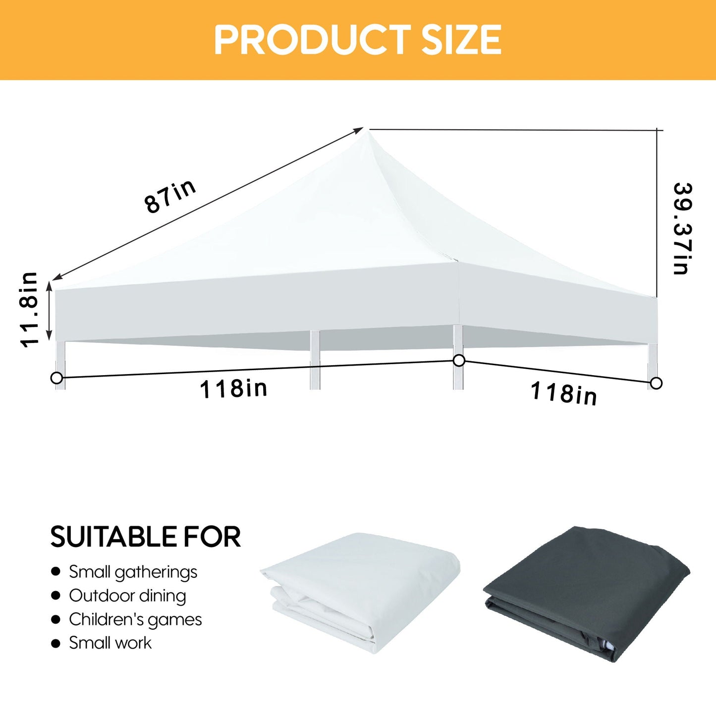 Canopy Replacement Top with 4 Pack W8 Bags (Frame Not Included)