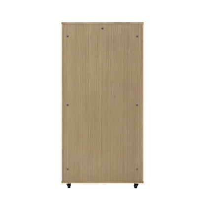 Basia Rubber Wood Cat Cabinet with Wheels