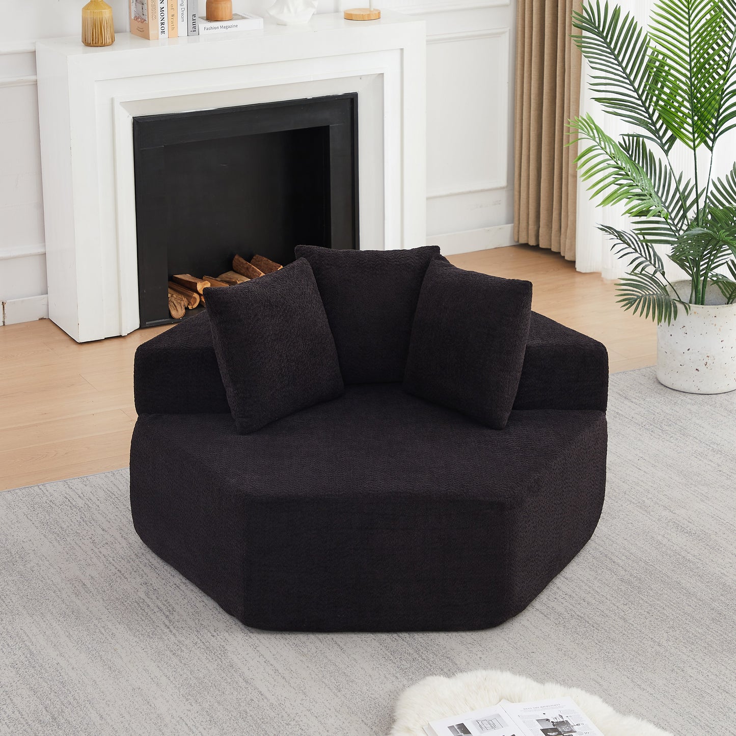54-inch Modern-style Hexagonal Single Lounge Chair