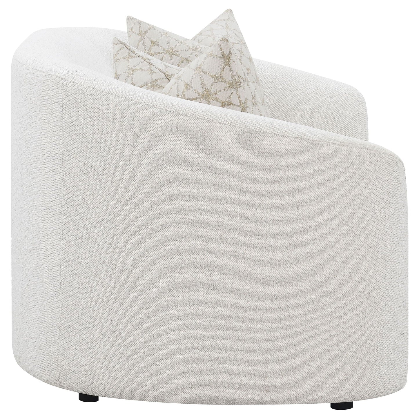 Rory - Sloped Arms Loveseat With Pillows - White