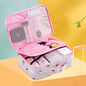 Travel portable large capacity cosmetic bag, printed nylon cosmetic storage bag, cosmetic case, toilet bag, makeup bag organizer, makeup bag with compartments,