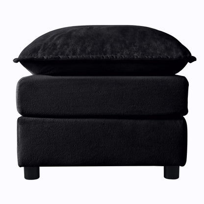 Luxury Chenille Ottoman with Double-Layer Cushion