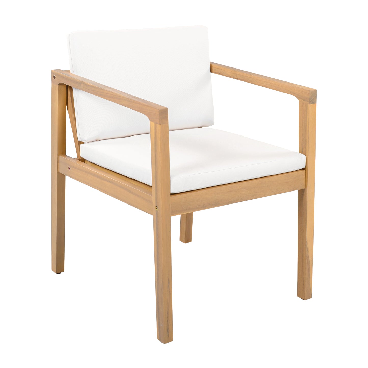 Outdoor Dining Chairs (Set of 2) with Acacia Wood Frame