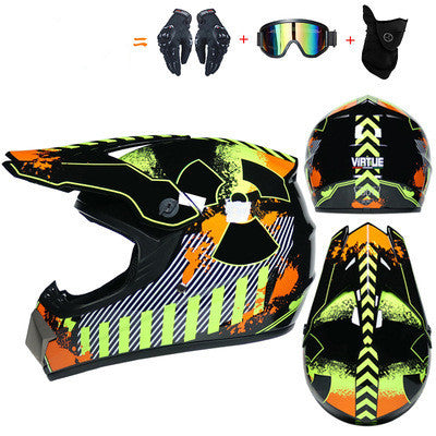 Youth Off-Road Motorcycle Helmet - [green] | Lightweight Motocross Full Face Shield for Dirt Bike & ATV