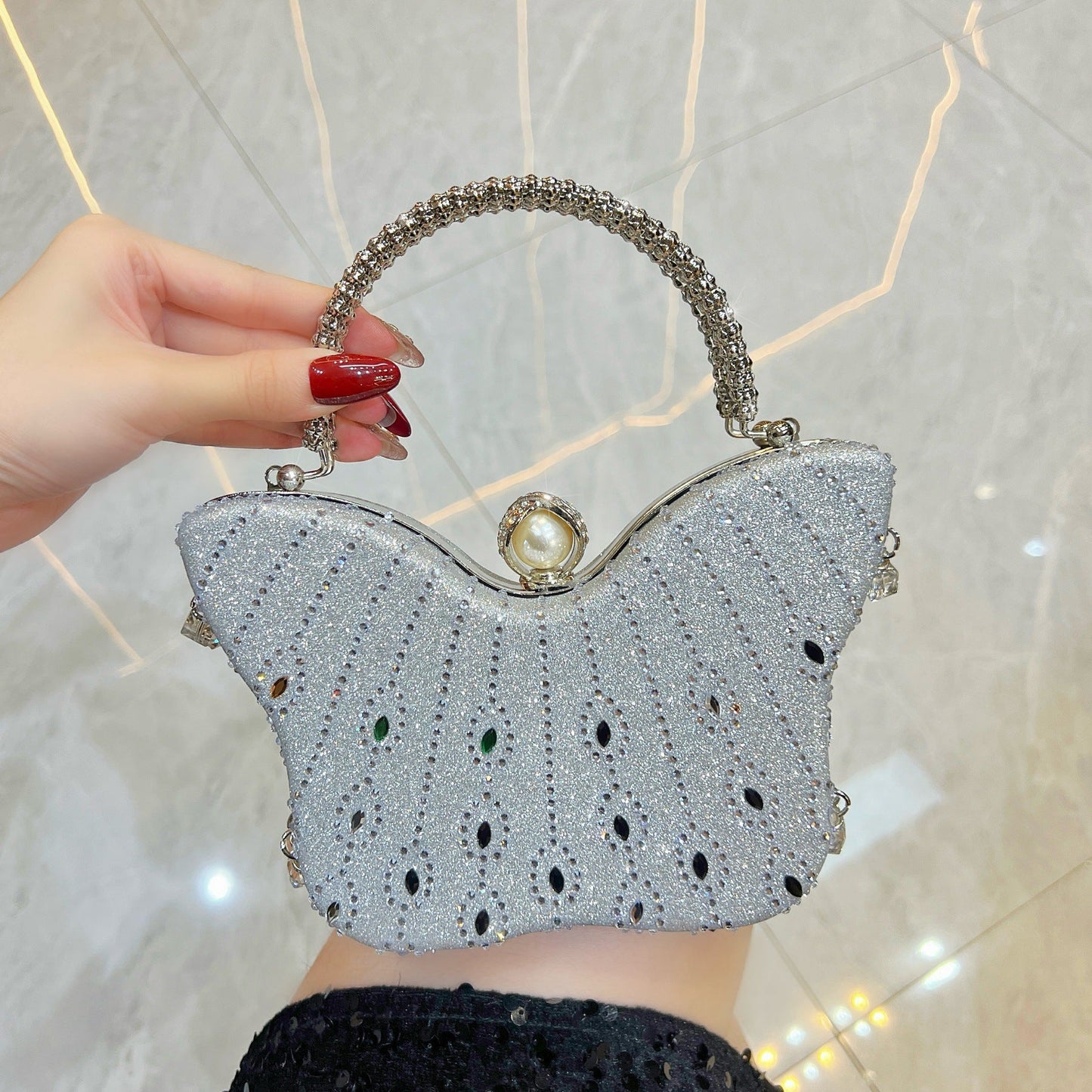 Exquisite Butterfly-shaped Handbag Crossbody And Shoulder Bag