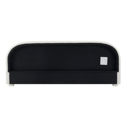 Cream Style Fabric Upholstered Bed, Simple Modern Bedroom King