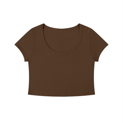 Loki & Ivy Women's Solid Color Slim Crop T-Shirt