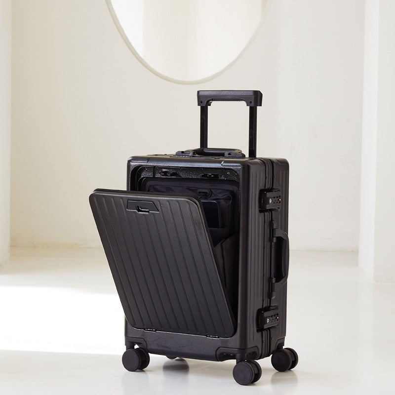 20 Inch 24 Inch Aluminum Frame Luggage Compartment, Front Opening Luggage Compartment, TSA Lock, Silent Rotating Wheel, Business Travel Hand Held Rolling Case
