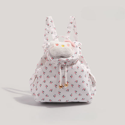 Cute small backpack for girls teens, floral canvas backpack, cute girl backpack, commuter versatile school bag for girls