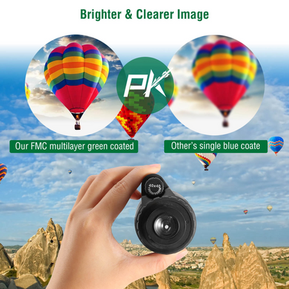 40x40 HD Optical Monocular Telescope w/ FMC Lens Low Light Vision Scope Phone Holder Tripod Compass For Bird Watching Hunting Camping Hiking Sport Eve