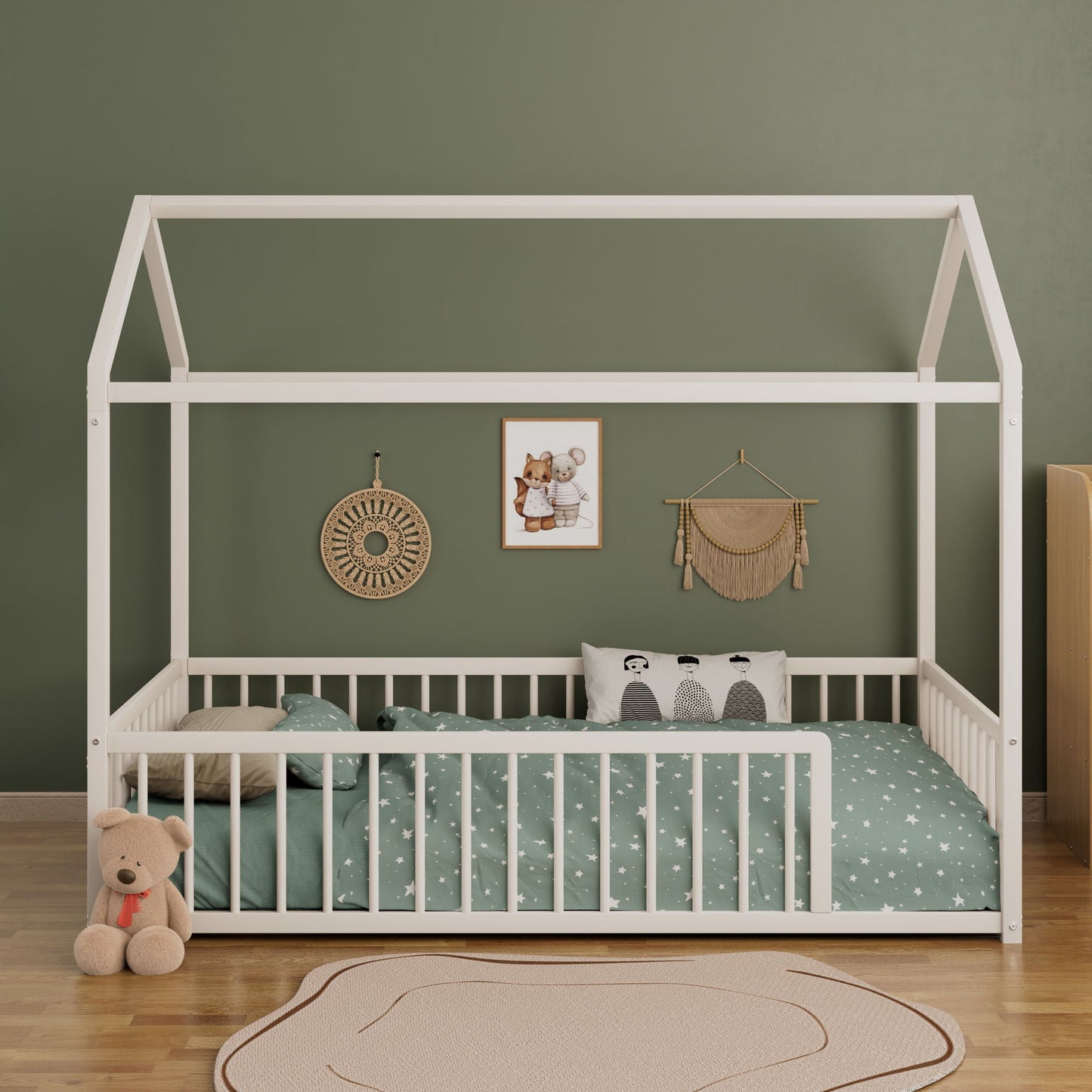 Montessori Floor Bed Frame With House Shape